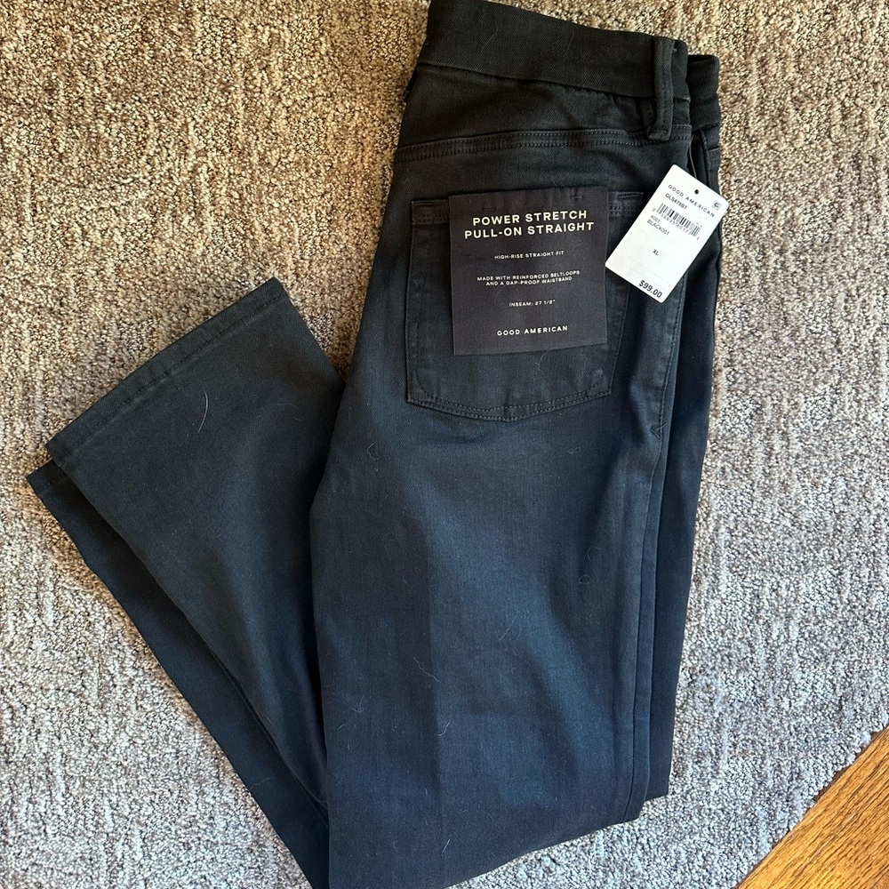 GOOD AMERICAN Power Stretch Pull On Straight Jeans